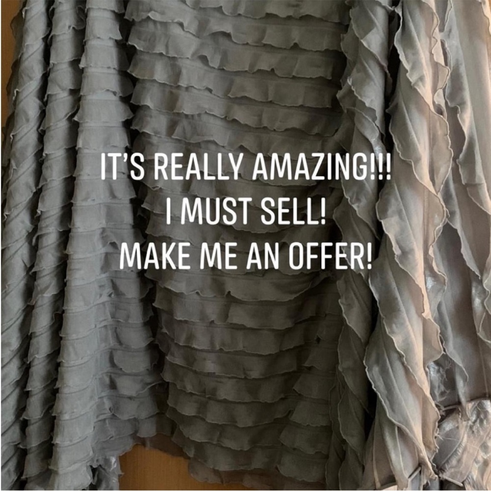 Gogogina by Gina Tyler Handmade Wearable Textile Art Gray/Silver Tunic Top 1980s - Picture 16 of 16